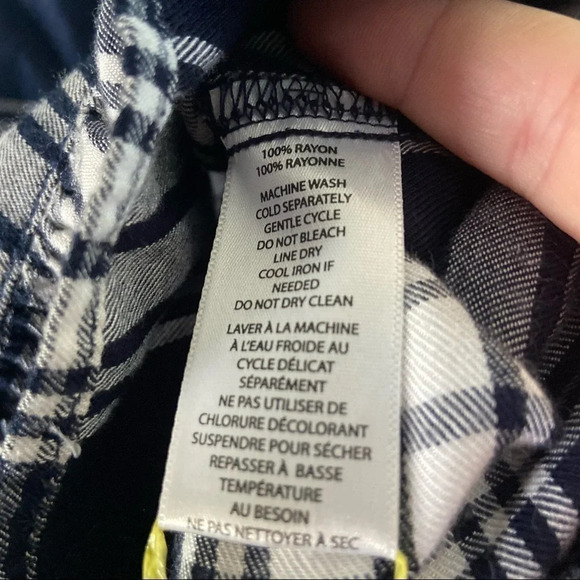 Plaid Tartan Blouse Off the Shoulder Size Medium Fall Spring BEACHLUNCHLOUNGE - Picture 7 of 11